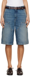 Carhartt Work In Progress Blue Nixon Double Knee Denim Shorts