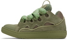 Lanvin Khaki Curb Leather Sneakers