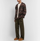 Monitaly - Brushed-Jacquard Cardigan - Brown