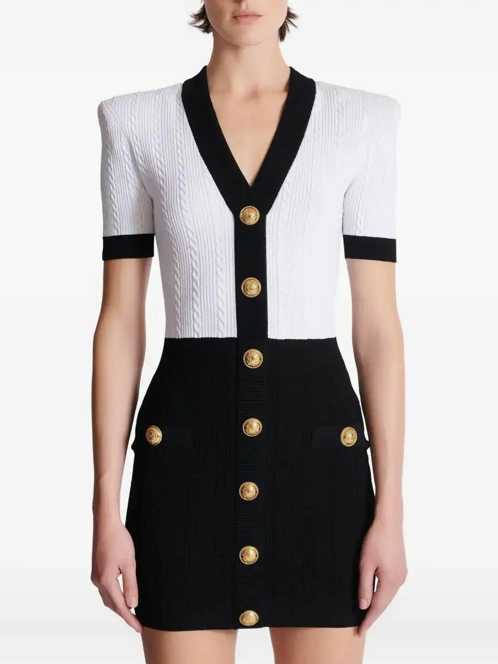 Balmain Cable-Knit Bodycon Dress Balmain Balmain Cable-Knit Bodycon Dress Balmain