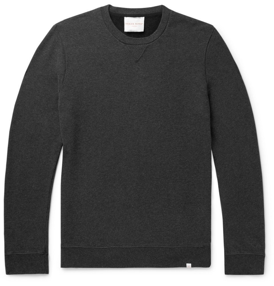 Photo: Derek Rose - Devon Brushed Loopback Cotton-Jersey Sweatshirt - Charcoal