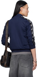 LU'U DAN Navy Shrunken Track Jacket