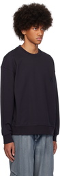 WOOYOUNGMI Navy 3D Flower Back Logo Sweatshirt