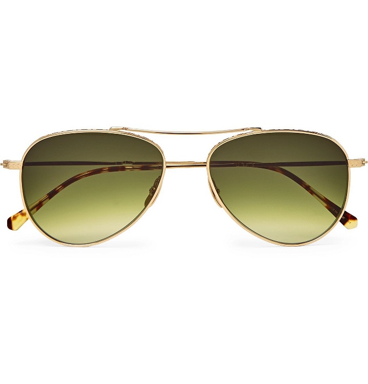 Photo: Mr Leight - Ichi S Aviator-Style Gold-Tone Sunglasses - Gold