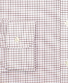 Brooks Brothers Men's Stretch Soho Extra-Slim-Fit Dress Shirt, Non-Iron Poplin Ainsley Collar Small Grid Check | Red