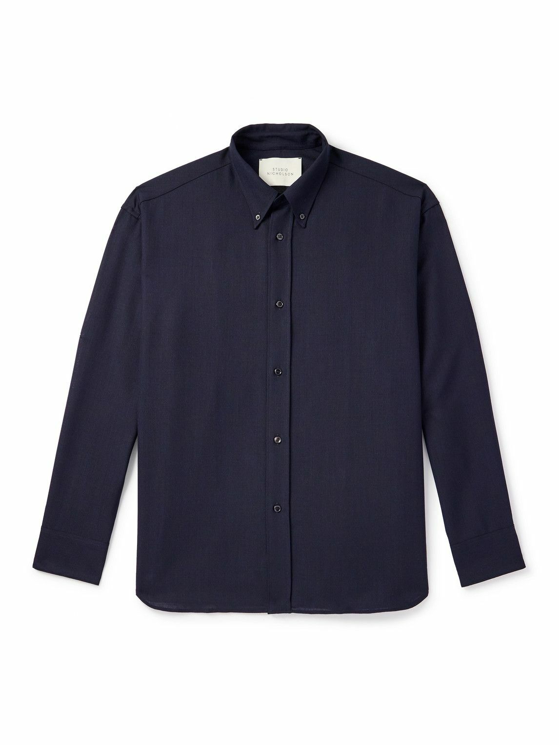 トップス STUDIO NICHOLSON OLI SHIRT Studio Nicholson: Blue Oli Shirt | SSENSE
