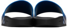 Burberry Blue & Black Check Pool Slides