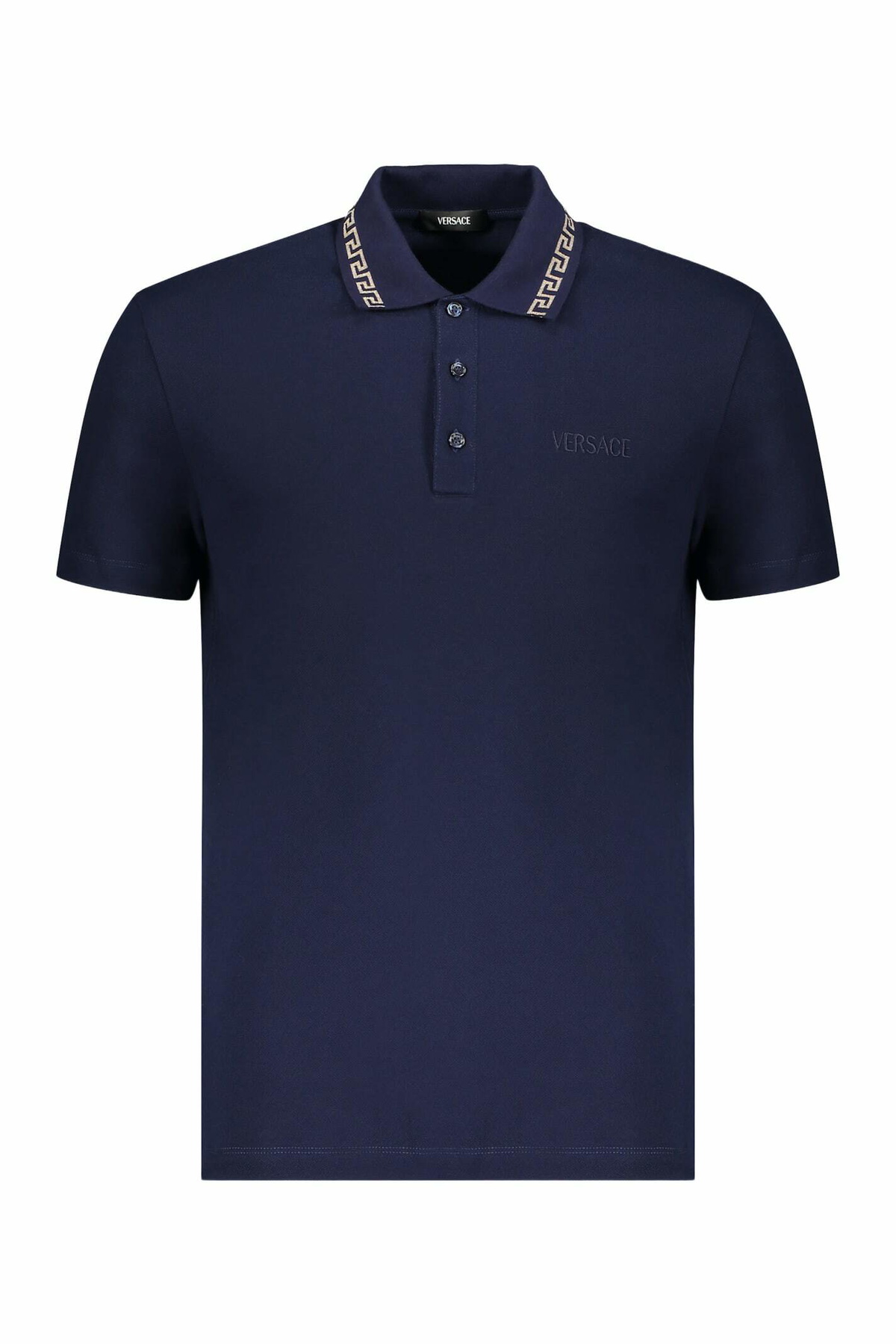 VERSACE Baroque Print Cotton Piquet Polo Shirt Versace