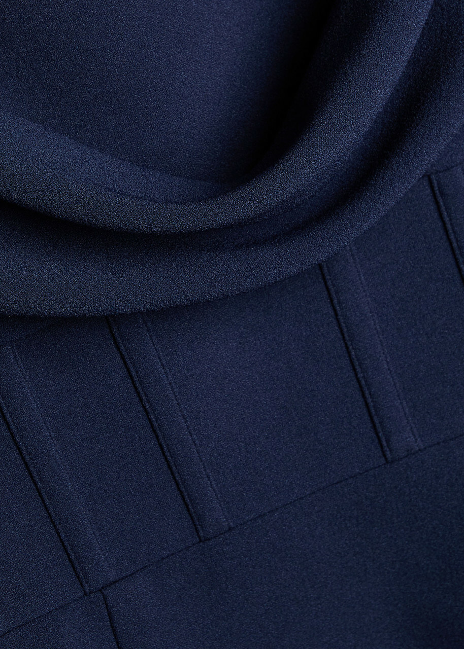 Rebecca Vallance Nemy Crepe Maxi Dress Navy