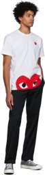 COMME des GARÇONS PLAY White & Red Half Heart T-Shirt
