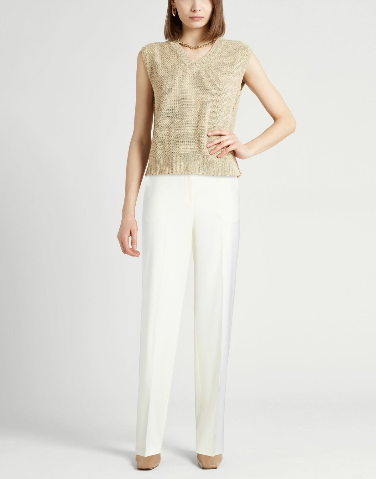 Peserico Womens Pants Ivory