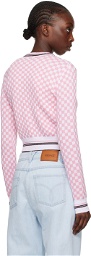 Versace White & Pink Contrasto Cardigan