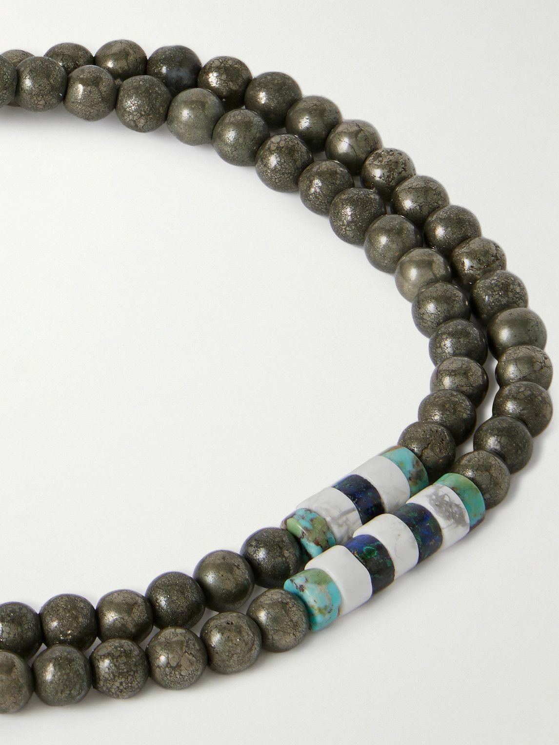 Mikia - Silver Mult-Stone Beaded Wrap Bracelet