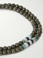 Mikia - Silver Mult-Stone Beaded Wrap Bracelet