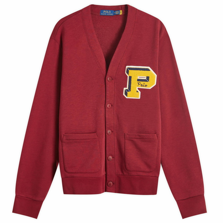 Photo: Polo Ralph Lauren Men's College Logo Sweat Cardigan in Red Carpet