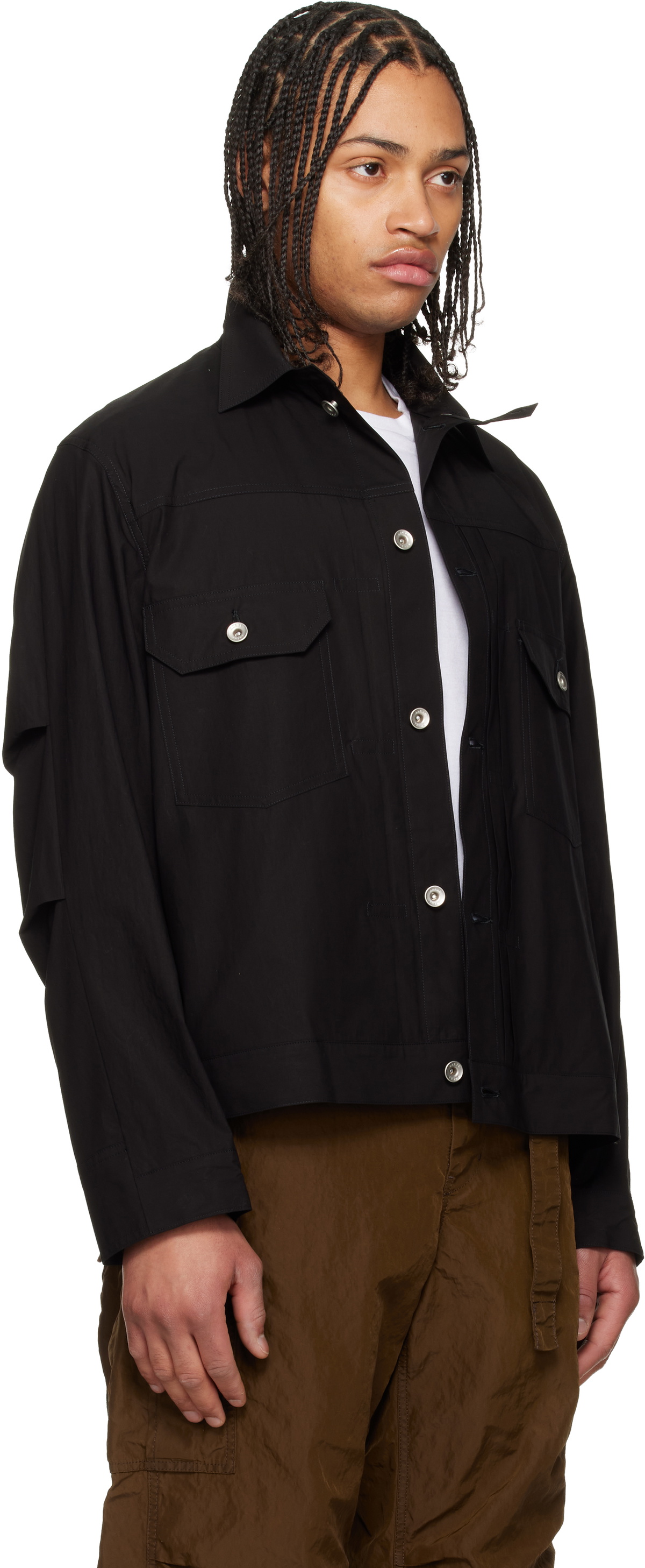 sacai Black Cotton Typewriter Jacket Sacai