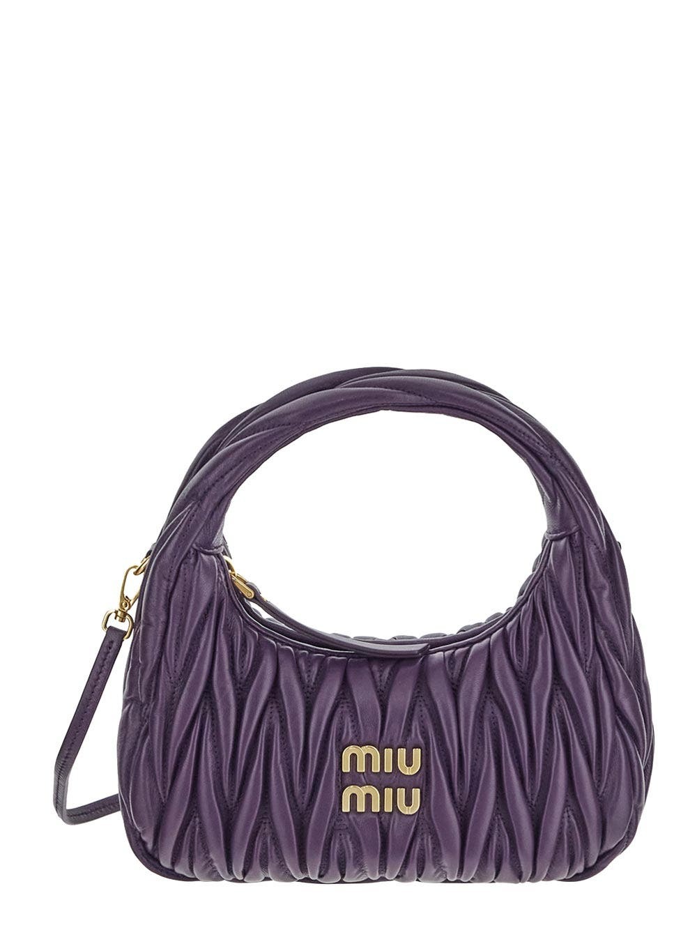 ★関税込み★ Miu Miu Hobo Wander Bag Miu Miu Wander Matelassé Hobo Bag in Blue | LN-CC
