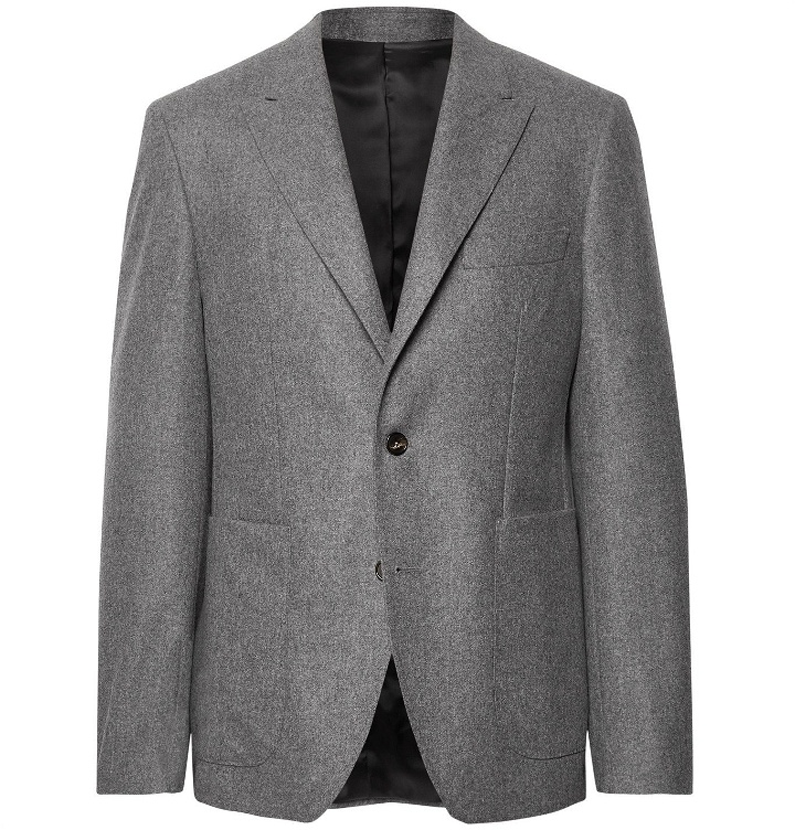 Photo: SALLE PRIVÉE - Anthracite Lloyd Mélange Wool-Flannel Suit Jacket - Gray