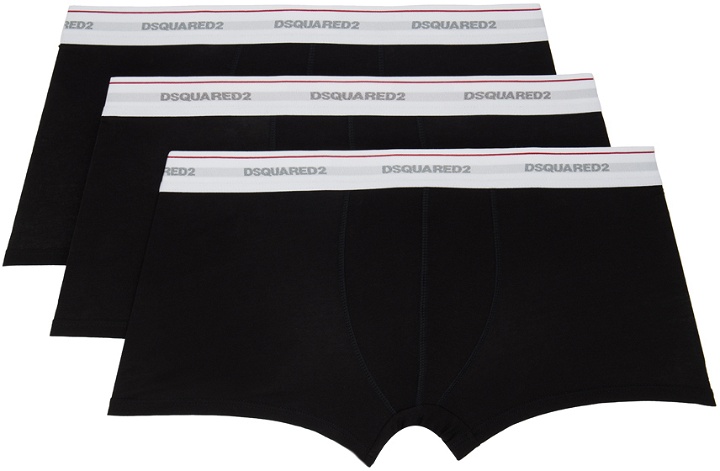 Photo: Dsquared2 Three-Pack Black Trunk Boxers