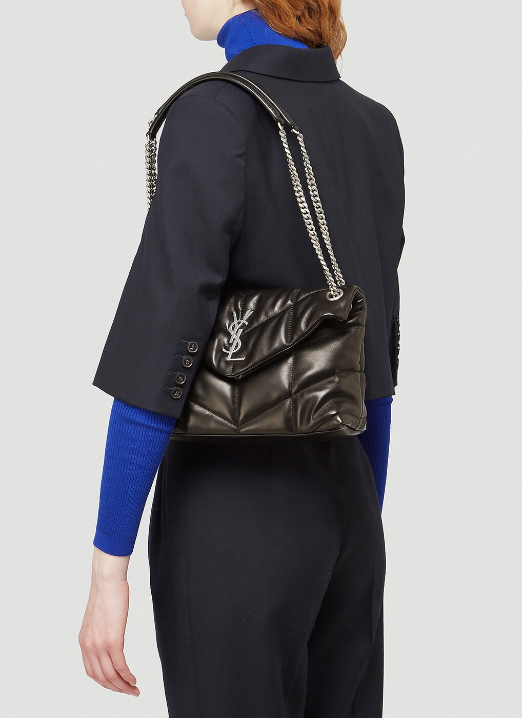 Puffer Medium Quilted Shoulder Bag in Black - Saint Laurent