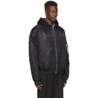 Juun.J Black Detachable Hood Bomber Jacket