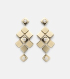 Ileana Makri Tile Temple 18kt gold drop earrings with diamonds