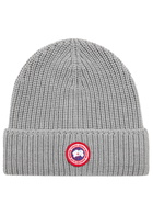 Canada Goose Arctic Disc Ribbed Wool Beanie - Grey - One Size
