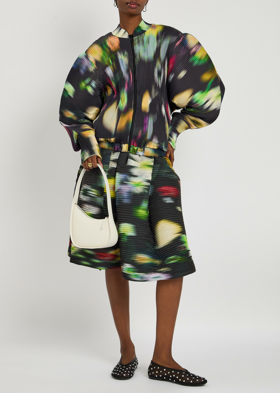 Julia Heuer Bexter Plissé Seersucker-satin Bomber Jacket - Black - One Size