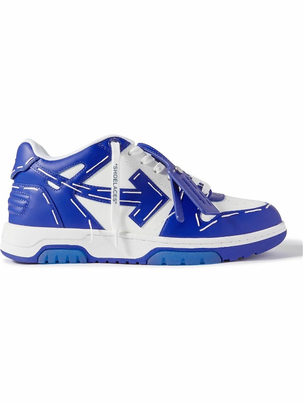 Photo: Off-White - Out of Office Topstitched Leather Sneakers - Blue