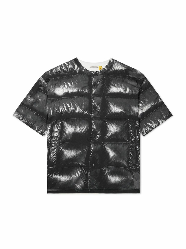 Photo: Moncler Genius - A$AP Rocky Printed Cotton-Jersey T-Shirt - Black