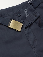 OFFICINE GÉNÉRALE - Maxence Belted Garment-Dyed Cotton Cargo Trousers - Blue