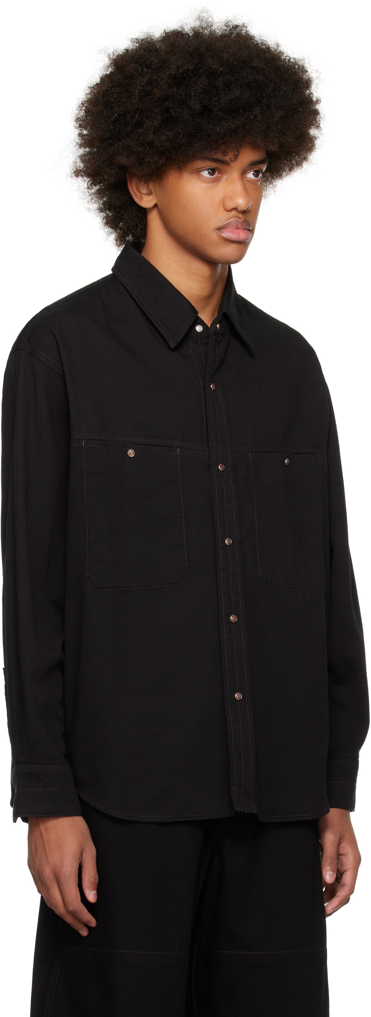 LEMAIRE Black Snaps Denim Shirt Lemaire