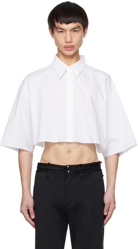 Photo: MM6 Maison Margiela White Embroidered Shirt