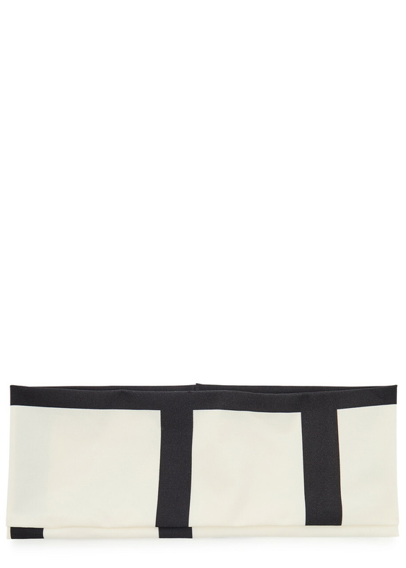 Photo: Toteme Logo-monogrammed Jersey Headband - Black And White - One Size