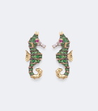 Yvonne Léon Hippocampe 18kt gold earrings with gemstones