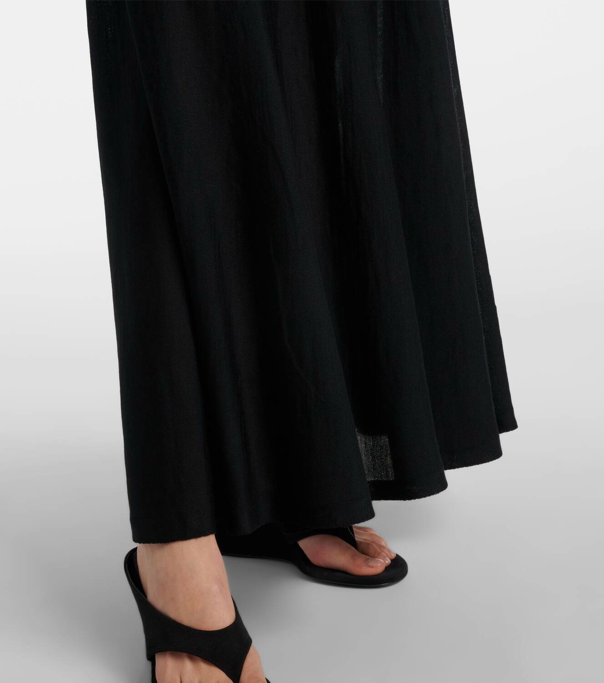 Alaïa Flared virgin wool maxi skirt ALAÏA