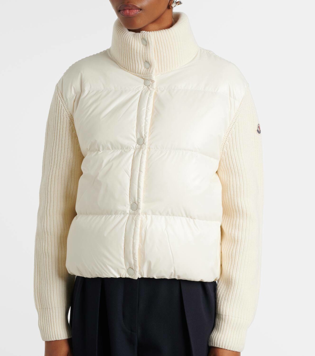 Moncler Down-paneled virgin wool cardigan Moncler