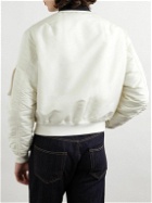 Alexander McQueen - Embroidered Shell Bomber Jacket - White
