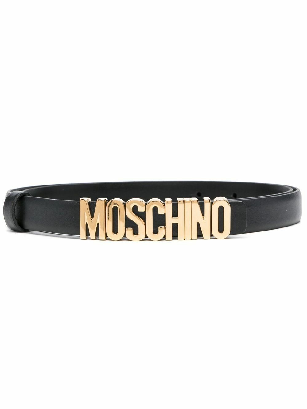 Moschino Black Logo Skinny Leather Belt Moschino display picture 2