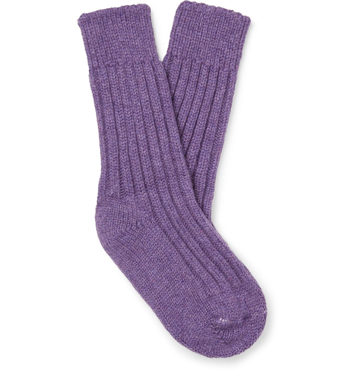 Photo: The Elder Statesman - Yosemite Mélange Cashmere Socks - Purple