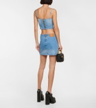 Versace - Medusa denim corset top