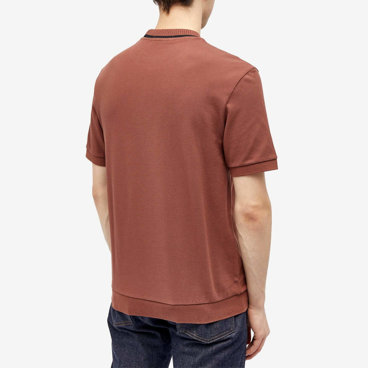 Fred Perry Men's Crew Neck T-Shirt - Classic Cotton Jersey Tee With Bomber Stripe Tape