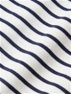 Aspesi - Striped Cotton, Silk and Linen-Blend T-Shirt - Blue