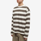 Uniform Bridge Men's Long Sleeve Stripe T-Shirt in Brown