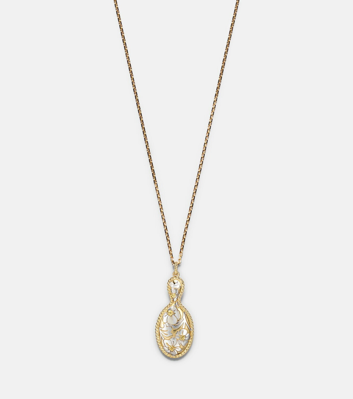 Yvonne Léon Joli Miroir 18kt and 9kt gold pendant necklace with citrines