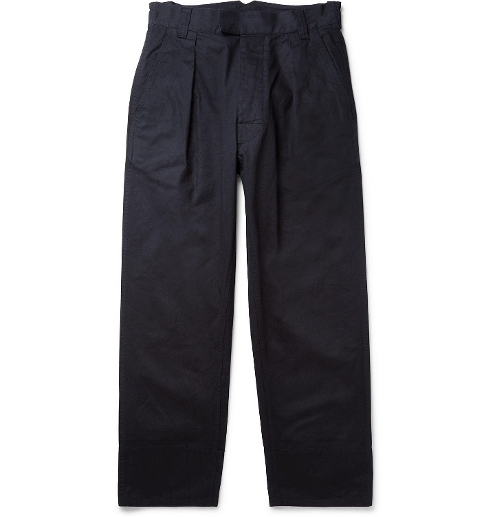 Photo: Margaret Howell - Pleated Cotton-Drill Trousers - Blue