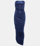 Norma Kamali Diana ruched metallic gown