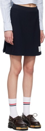 Thom Browne Navy Box Pleat Miniskirt