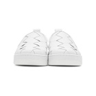 Bottega Veneta White Maxi Intrecciato Slip-On Sneakers