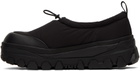 AMOMENTO Black Padded Platform Slippers